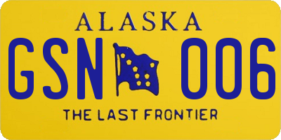 AK license plate GSN006