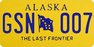 AK license plate GSN007