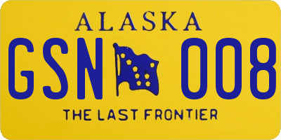 AK license plate GSN008