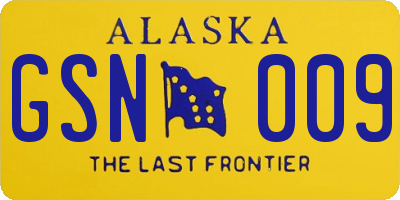 AK license plate GSN009