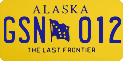 AK license plate GSN012