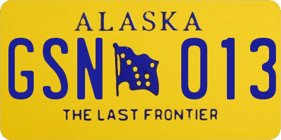 AK license plate GSN013