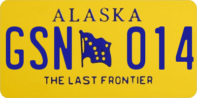 AK license plate GSN014