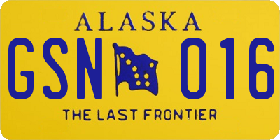 AK license plate GSN016