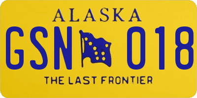 AK license plate GSN018