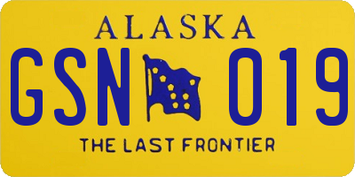 AK license plate GSN019