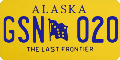 AK license plate GSN020