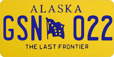 AK license plate GSN022