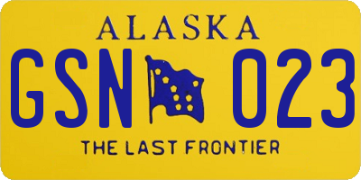 AK license plate GSN023