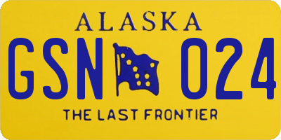 AK license plate GSN024