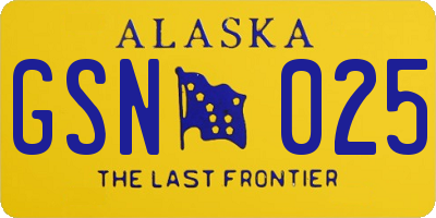 AK license plate GSN025