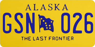 AK license plate GSN026