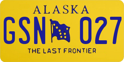 AK license plate GSN027