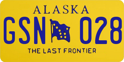 AK license plate GSN028