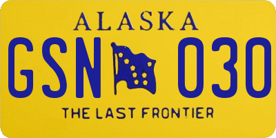 AK license plate GSN030