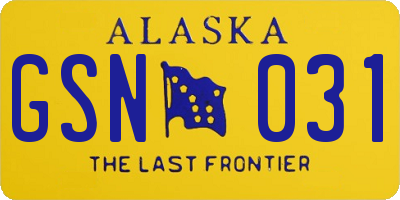 AK license plate GSN031