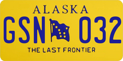 AK license plate GSN032