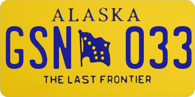 AK license plate GSN033