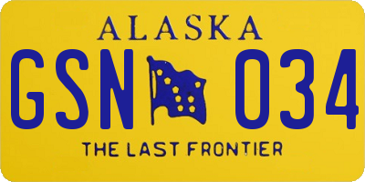 AK license plate GSN034