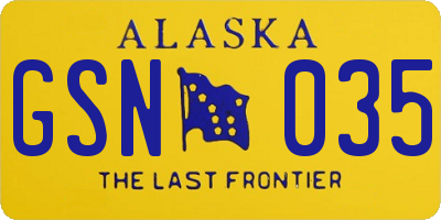 AK license plate GSN035