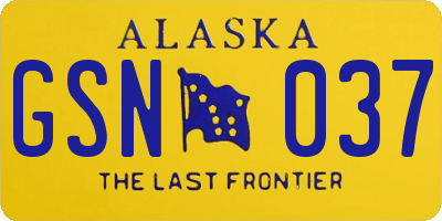 AK license plate GSN037