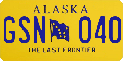 AK license plate GSN040