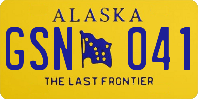 AK license plate GSN041