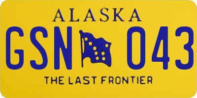 AK license plate GSN043