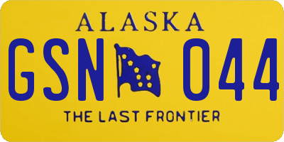 AK license plate GSN044