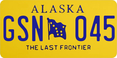 AK license plate GSN045