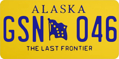 AK license plate GSN046