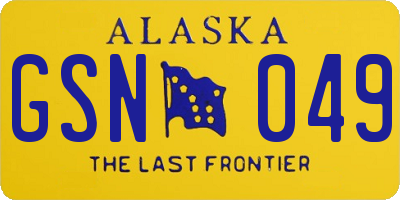 AK license plate GSN049