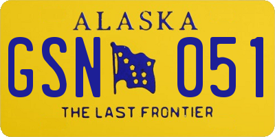 AK license plate GSN051