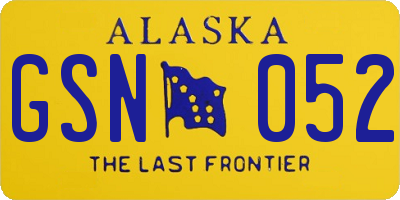 AK license plate GSN052