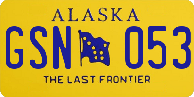 AK license plate GSN053