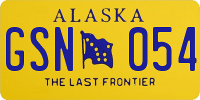 AK license plate GSN054