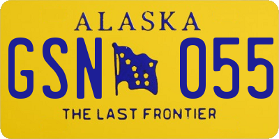 AK license plate GSN055