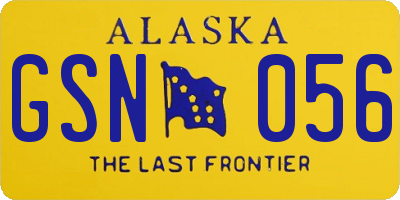 AK license plate GSN056