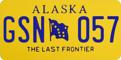 AK license plate GSN057