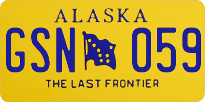 AK license plate GSN059