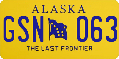 AK license plate GSN063