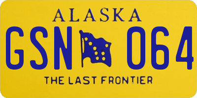 AK license plate GSN064