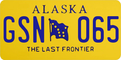 AK license plate GSN065