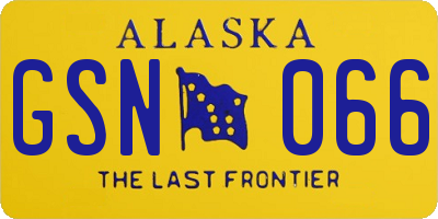 AK license plate GSN066