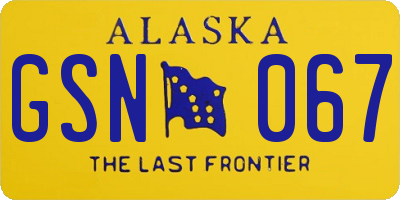 AK license plate GSN067