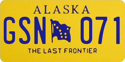 AK license plate GSN071