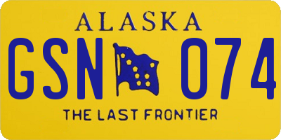 AK license plate GSN074