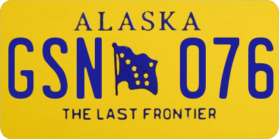 AK license plate GSN076