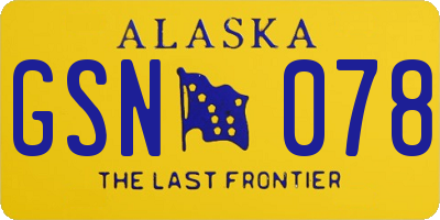 AK license plate GSN078