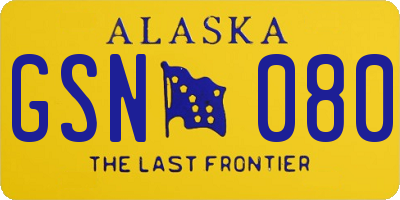AK license plate GSN080